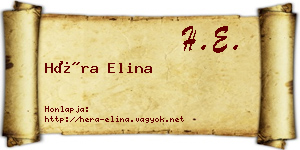 Héra Elina névjegykártya